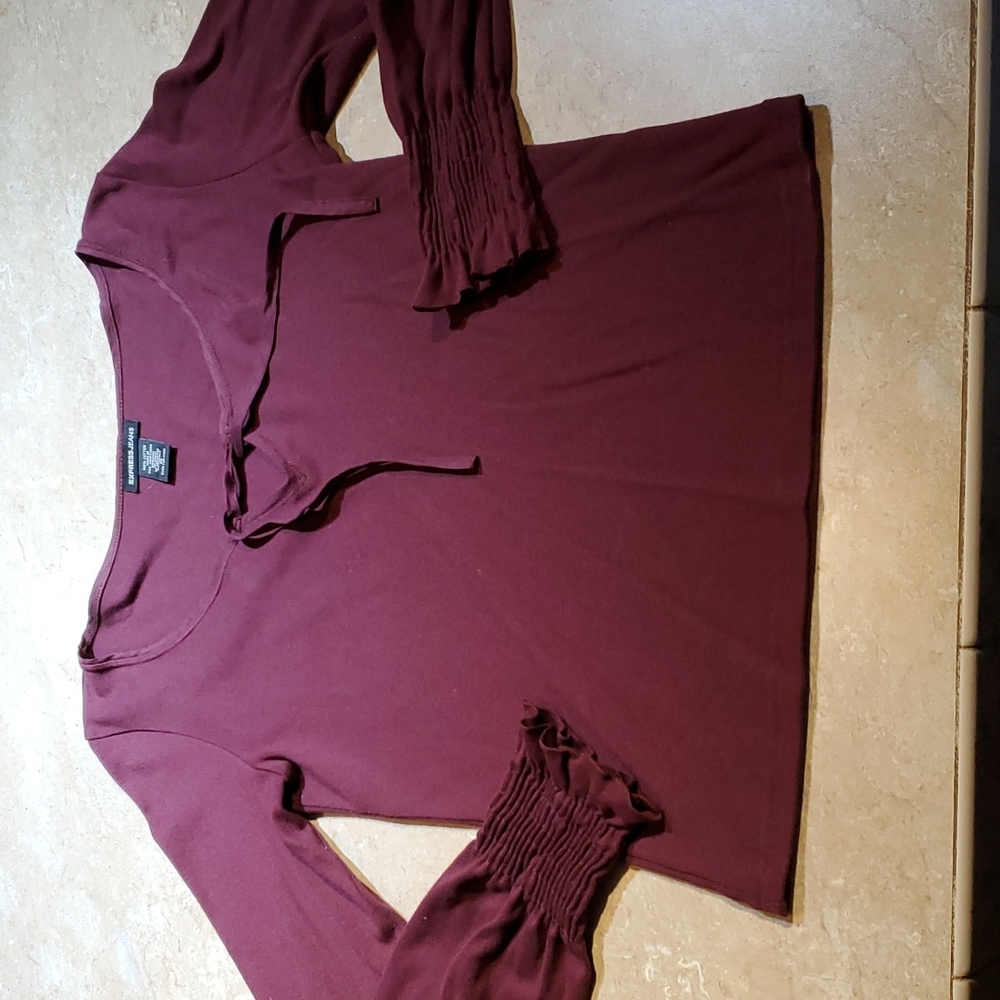Express Jeans Burgundy Cotton Top M